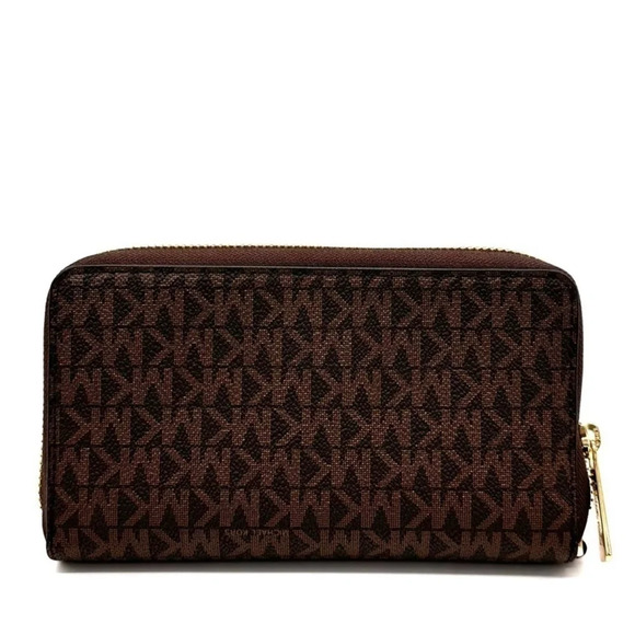 Michael Kors JST Flat MF Phone Case Wallet Brown Leather - Picture 5 of 8